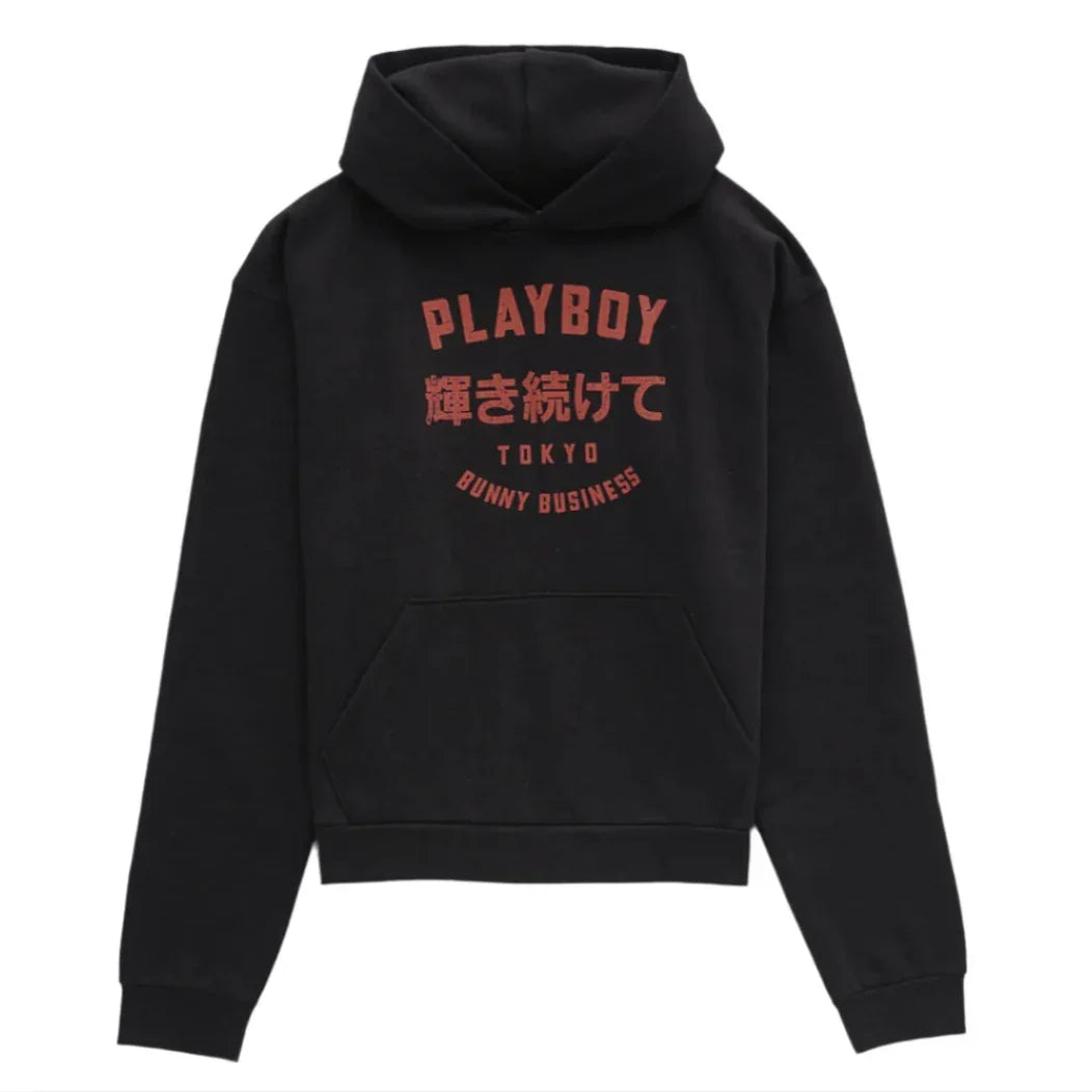 Playboy Tokyo felpa con cappuccio bianca cotone