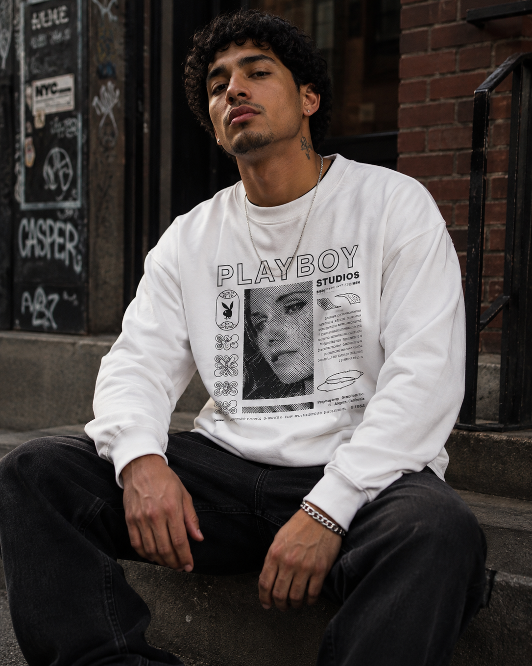 Playboy Freedom felpa girocollo boxy unisex cotone