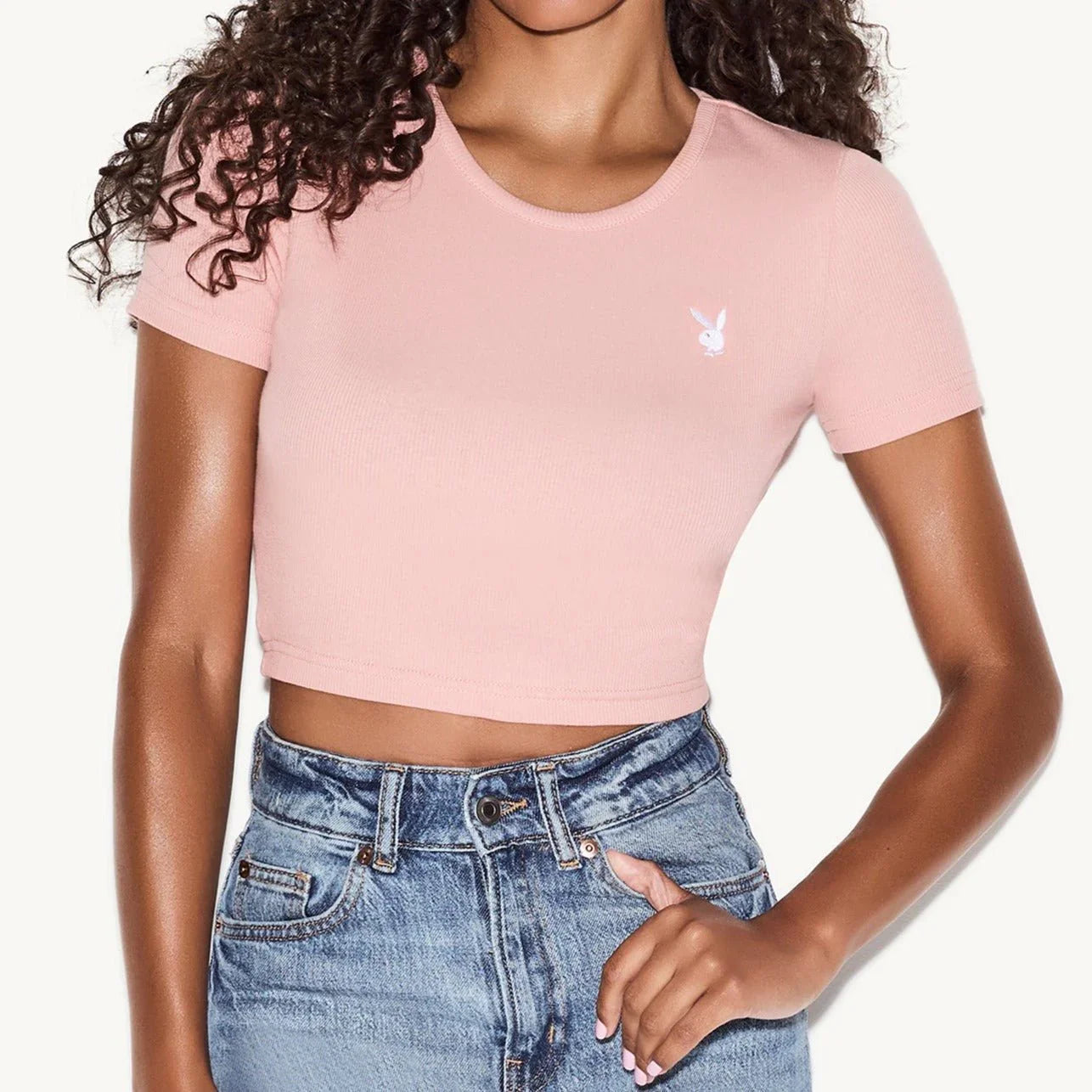 Playboy Classic Logo Baby Tee baby tee rosa aderente