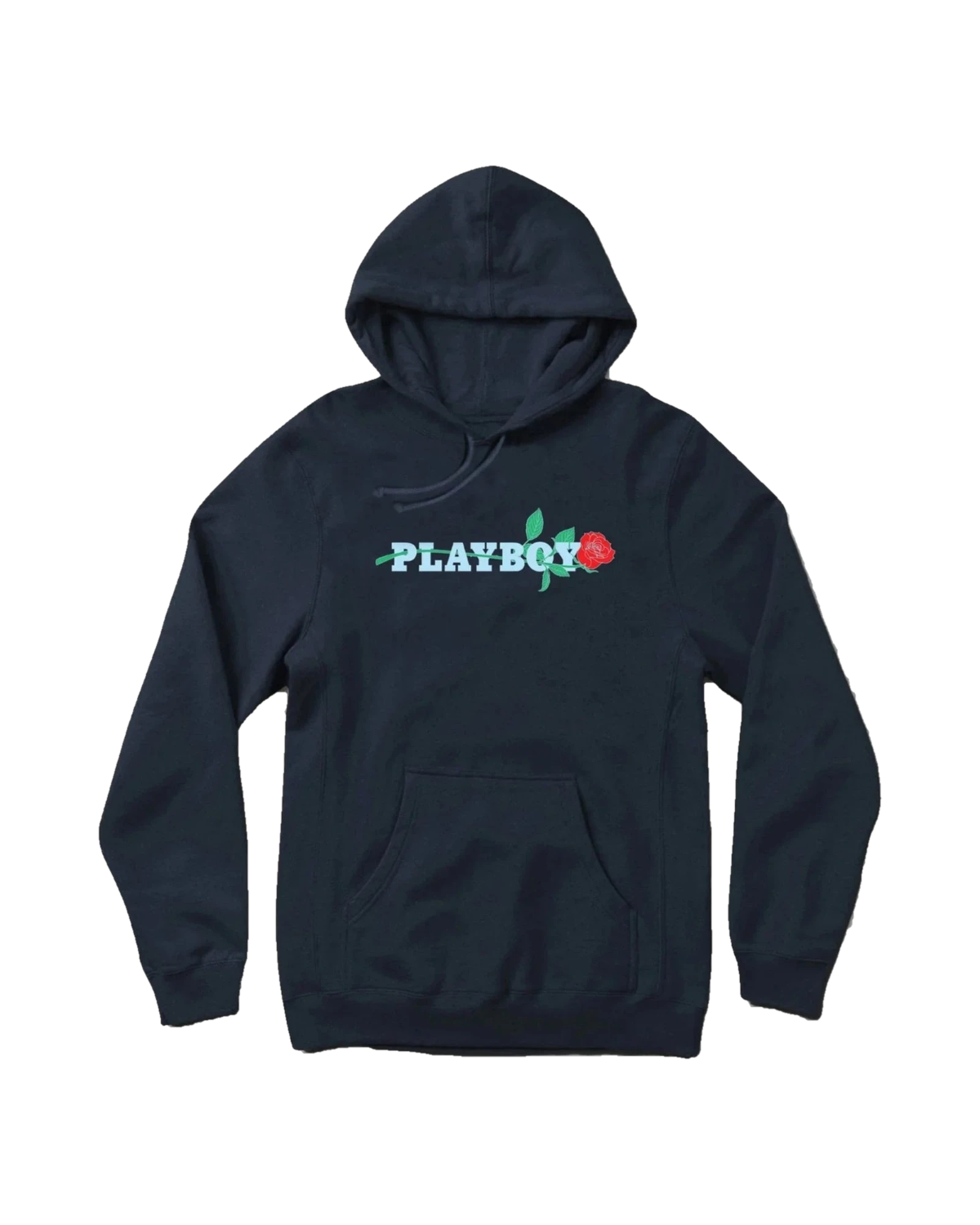 Playboy Rose Felpa con Cappuccio Unisex Nera Grafica Rosa
