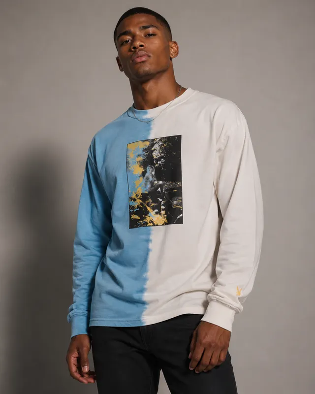 Playboy Au Naturel Megan Moore maglia tie-dye blu