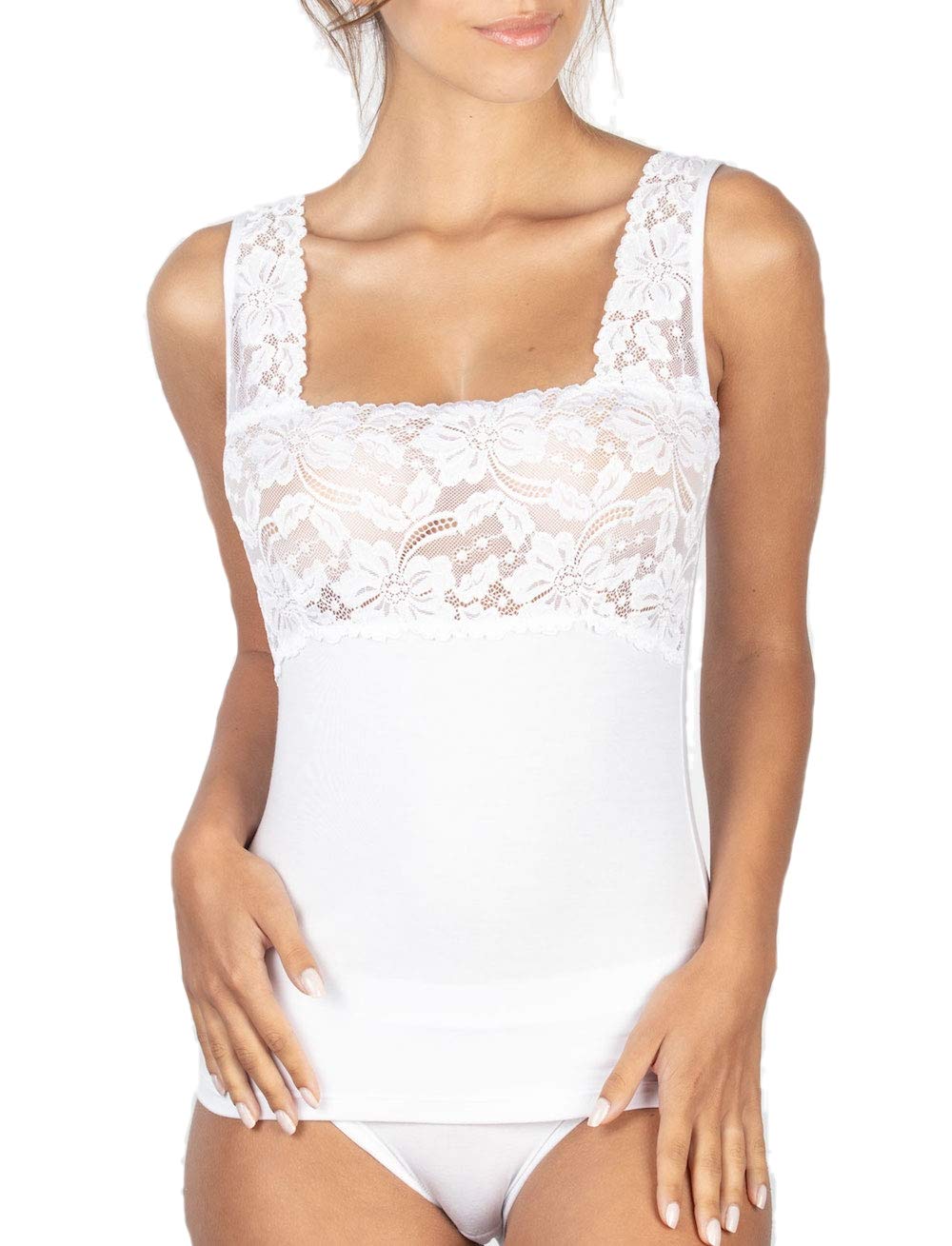 EGI Canotta Donna Modal Pizzo Spallina Larga