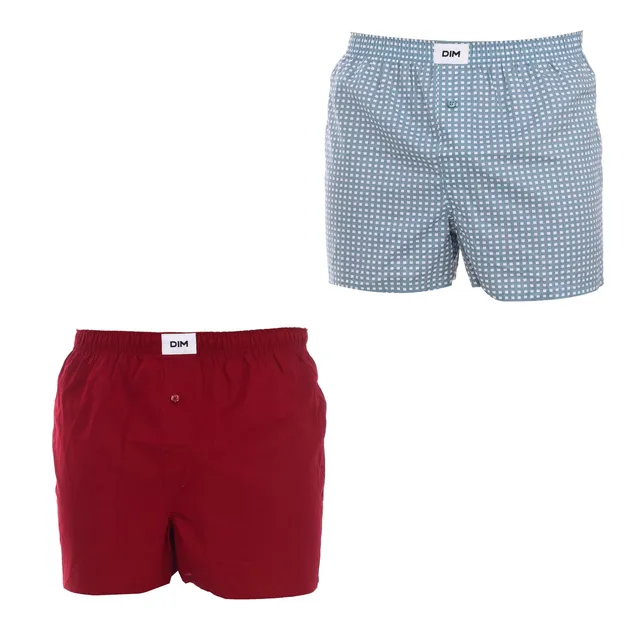 DIM Boxer Pantaloncino Uomo 2 Pezzi Cotone Bio Vichy
