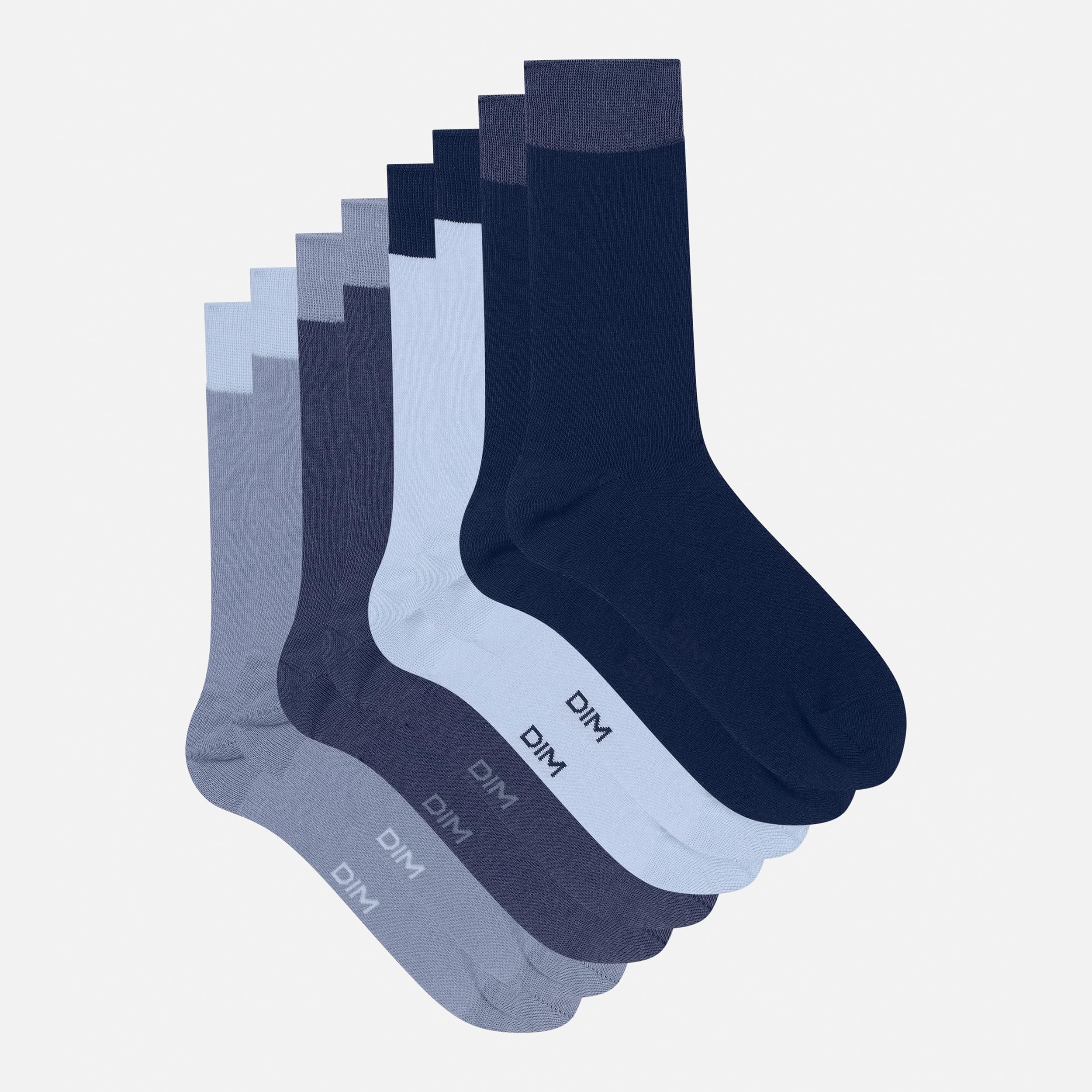 DIM Ecodim Style calzini uomo cotone x4 bianco blu