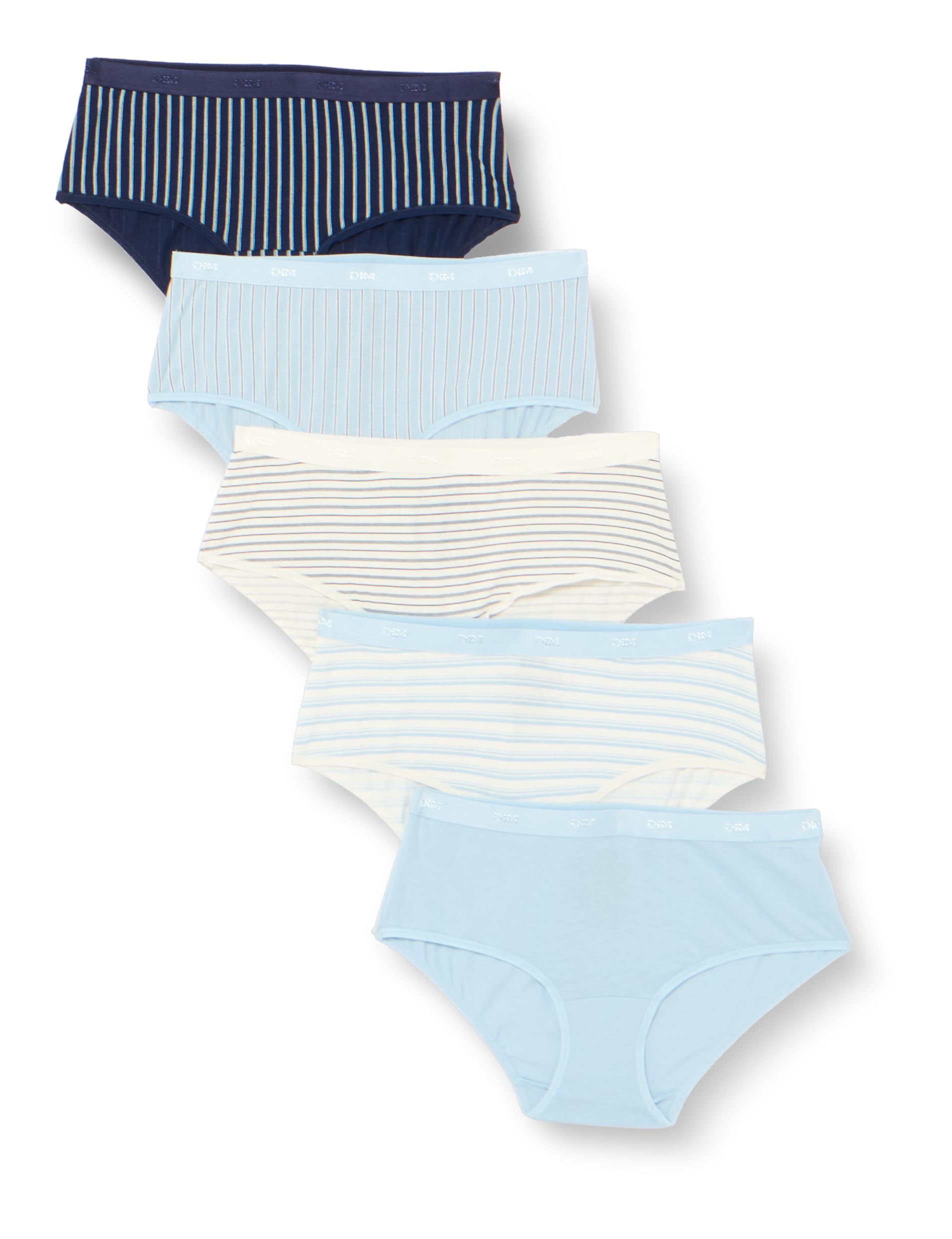DIM slip donna 5 pezzi cotone stretch multicolore