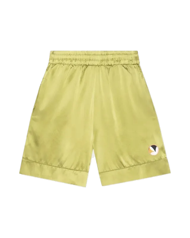 Playboy Long Silk Shorts in seta oliva 100% gelso