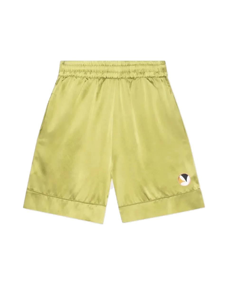 Playboy Long Silk Shorts in seta oliva 100% gelso