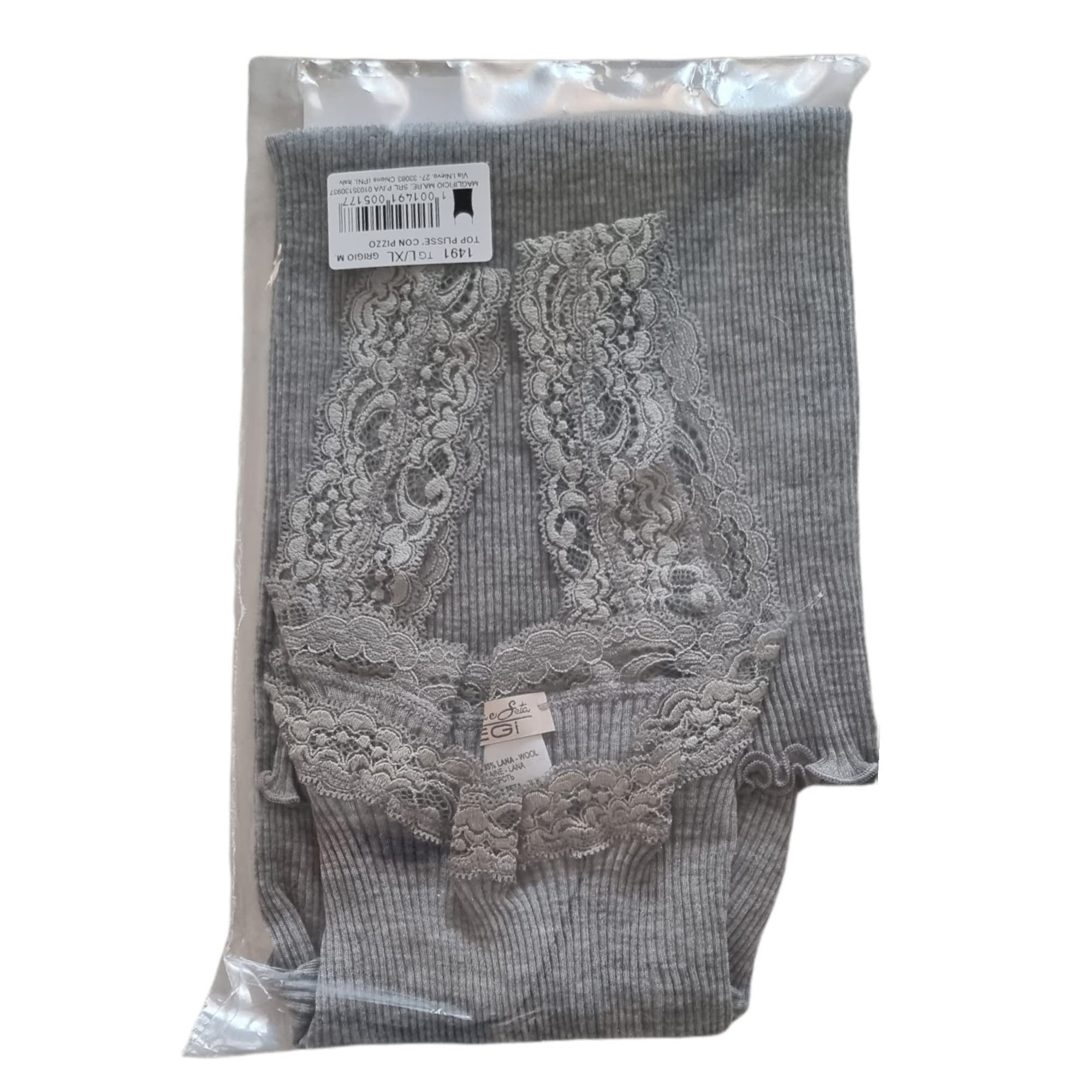 Egi 1491 Canottiera Donna Lana e Seta Grigio S