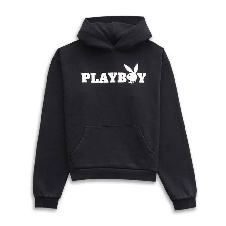 Playboy Masthead felpa cappuccio nera unisex fleece