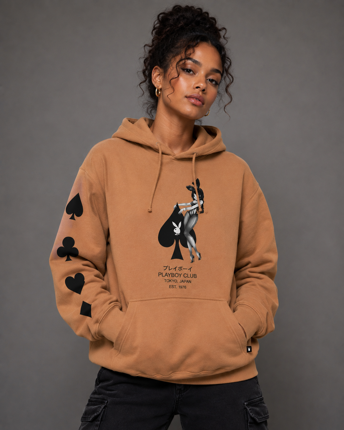 Playboy Ace of Spades felpa cappuccio unisex cotone
