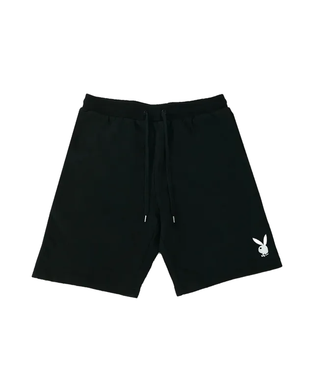 Playboy Rabbit Head pantaloncini sweat nero cotone pesante