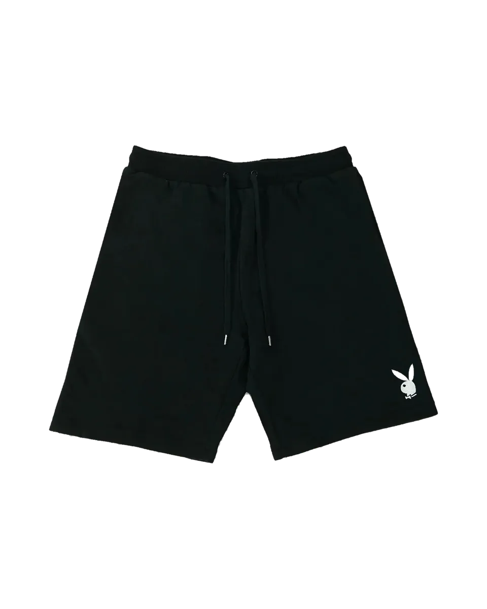 Playboy Rabbit Head pantaloncini sweat nero cotone pesante