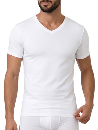 Egi 1185 Maglia Uomo Scollo V Micromodal Bianco