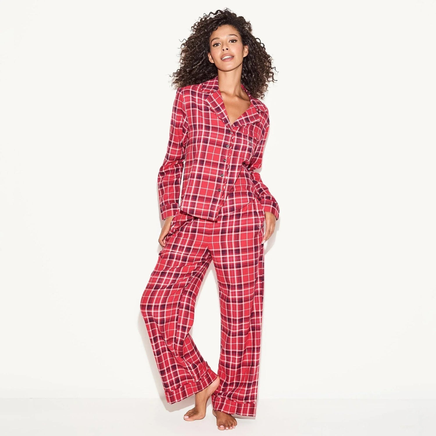 Playboy Red Flannel Pantalone pigiama rosso modal