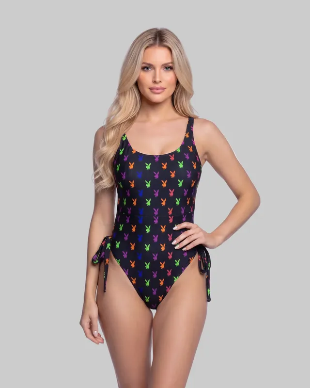 Playboy Bunny 1 Piece costume intero nero sgambato