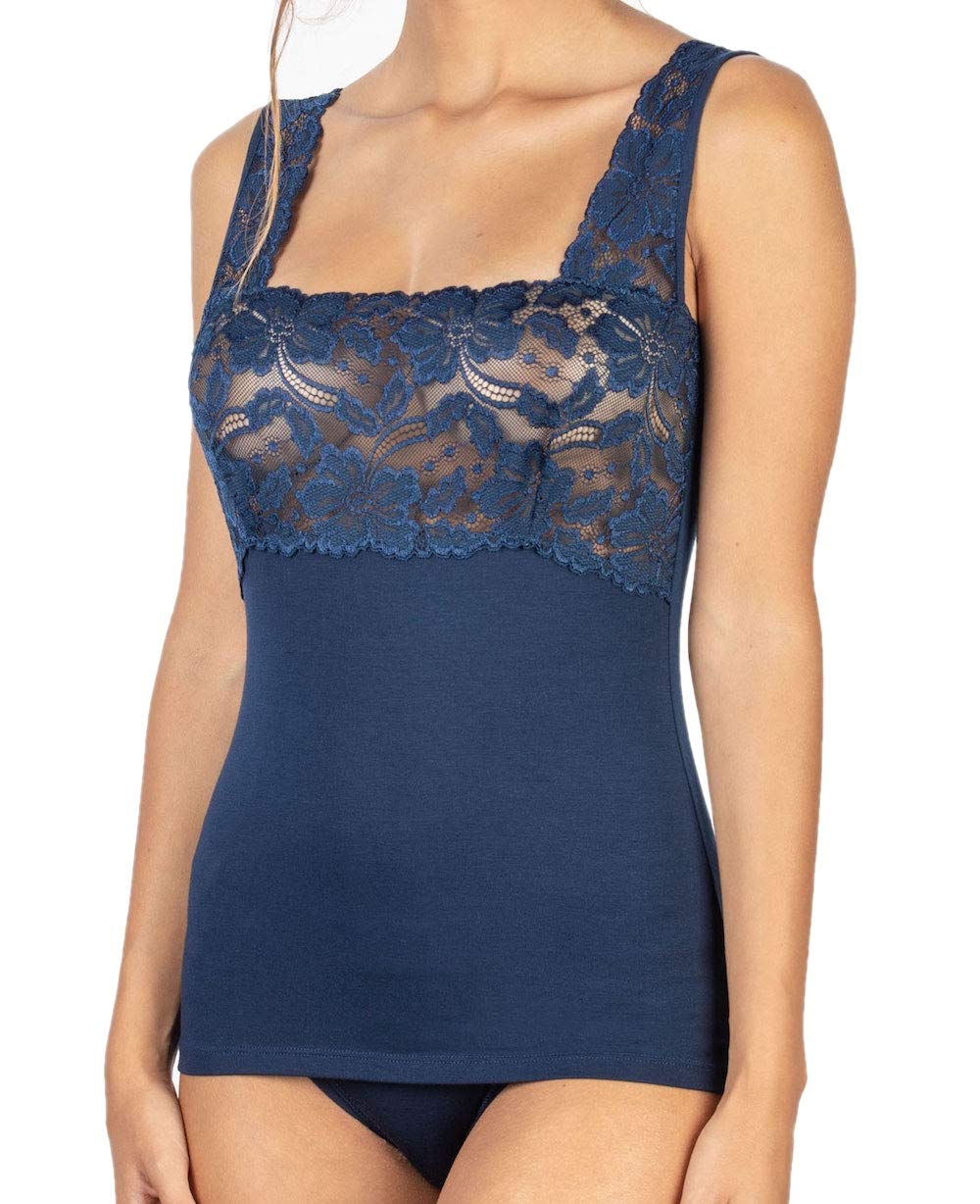 Egi canotta donna cotone modal pizzo S bianco