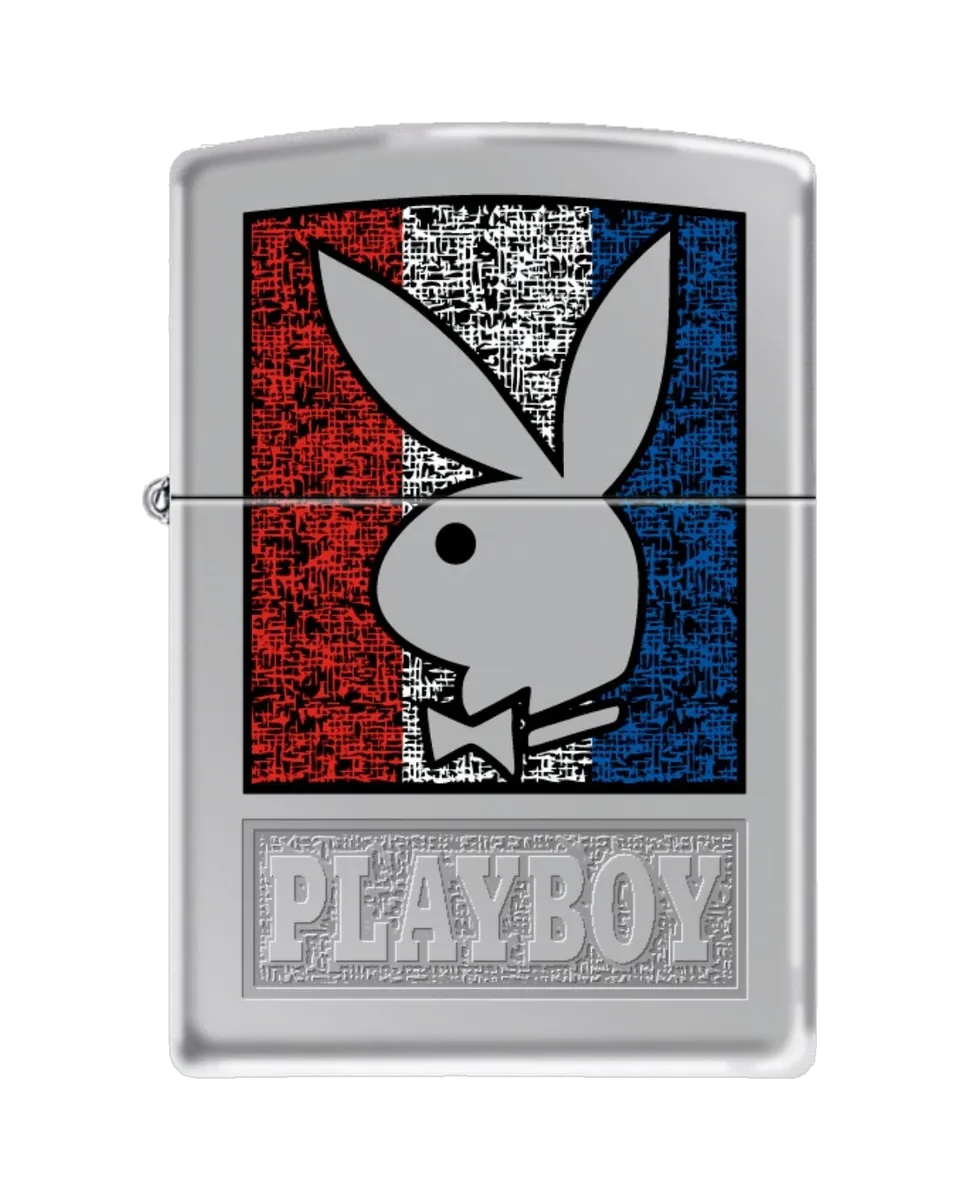 Playboy Red White Blue accendino Zippo argento