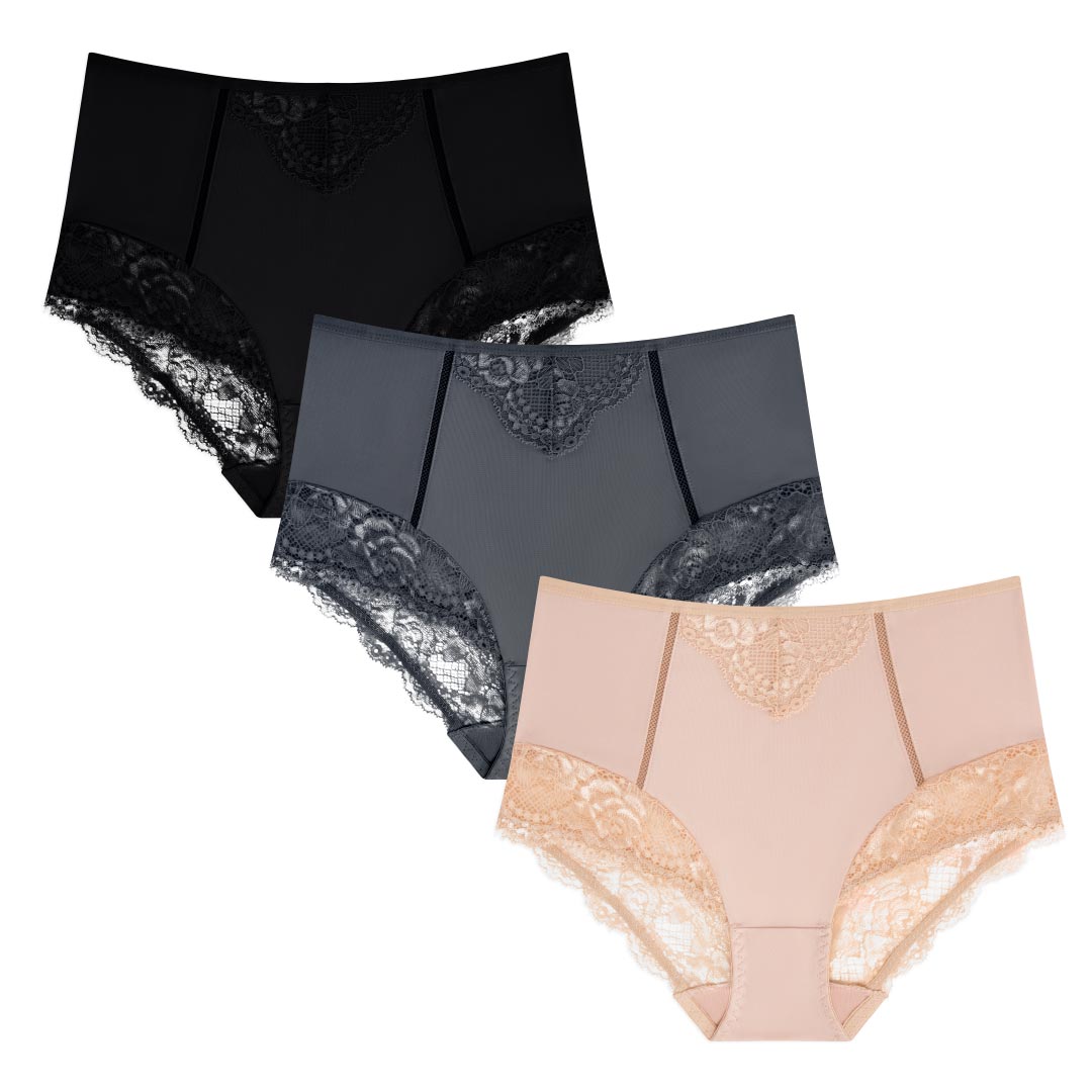 René Rofé Butterfly slip modellante pizzo 3 pezzi colorati