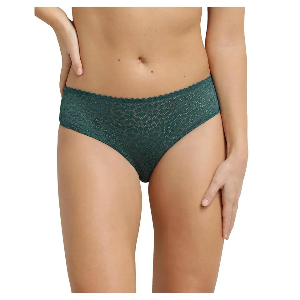 DIM Daily Dentelle slip verde smeraldo pizzo