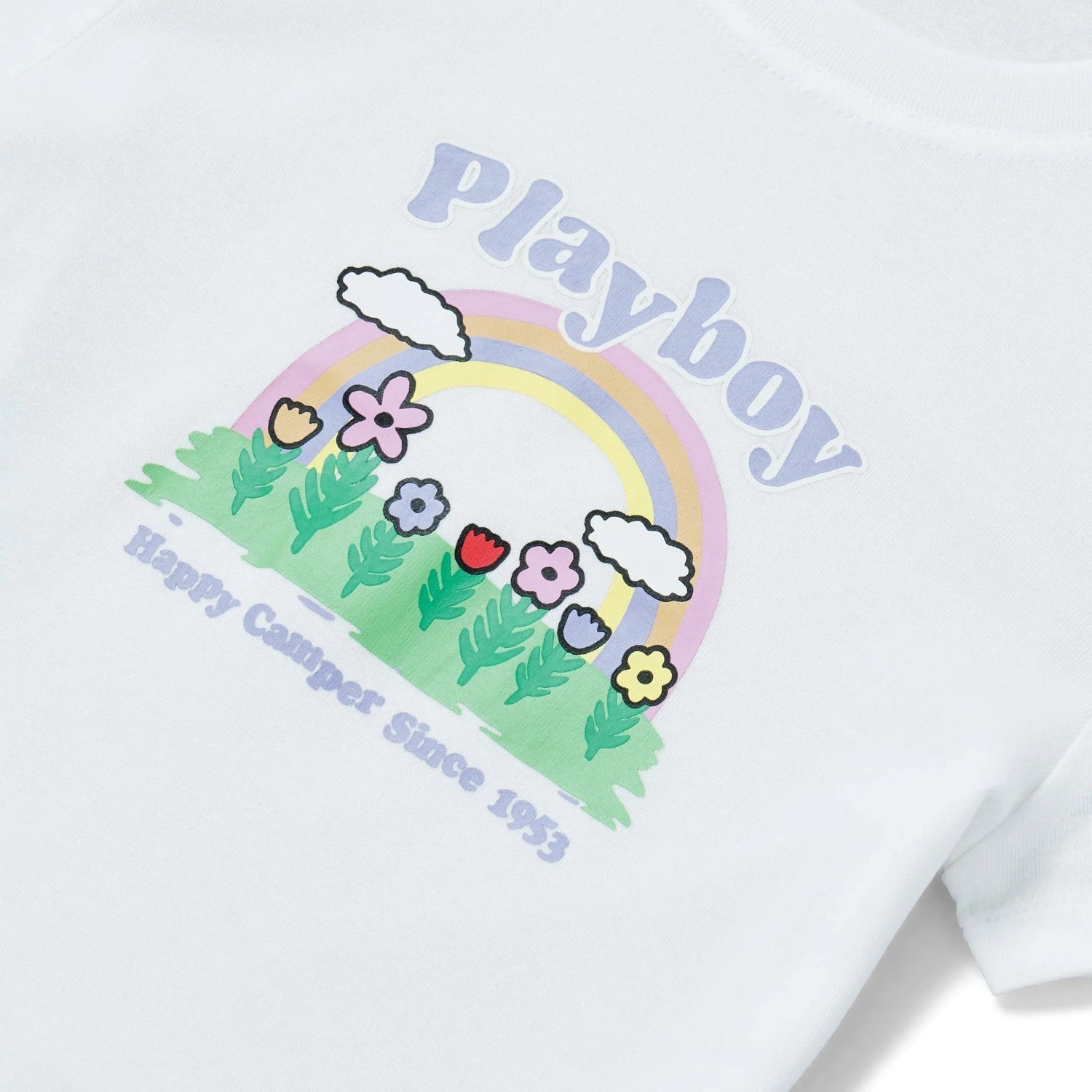 Playboy Rainbow Baby maglietta donna bianca crop