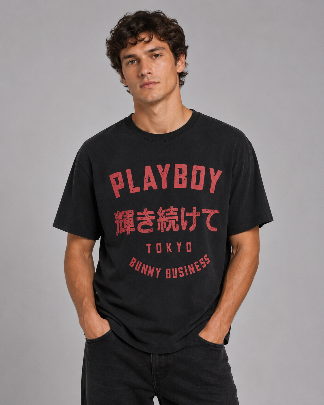 Playboy Tokyo Tee t-shirt bianca cotone unisex
