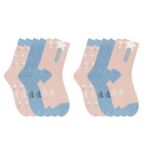 DIM Cotton Style Stelle Cadenti calzini bambina 6 paia rosa 27-30