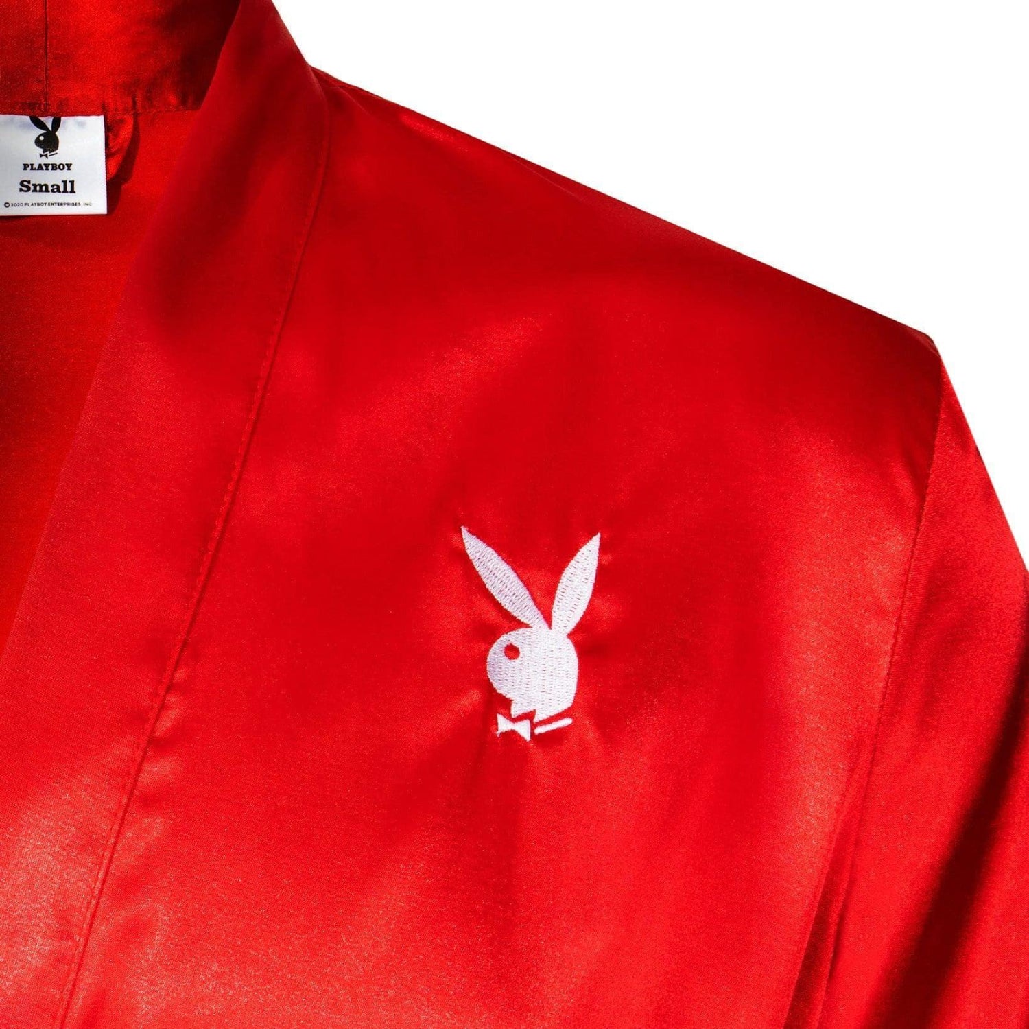 Playboy Mansion Vestaglia Raso Rosso Logo Ricamato