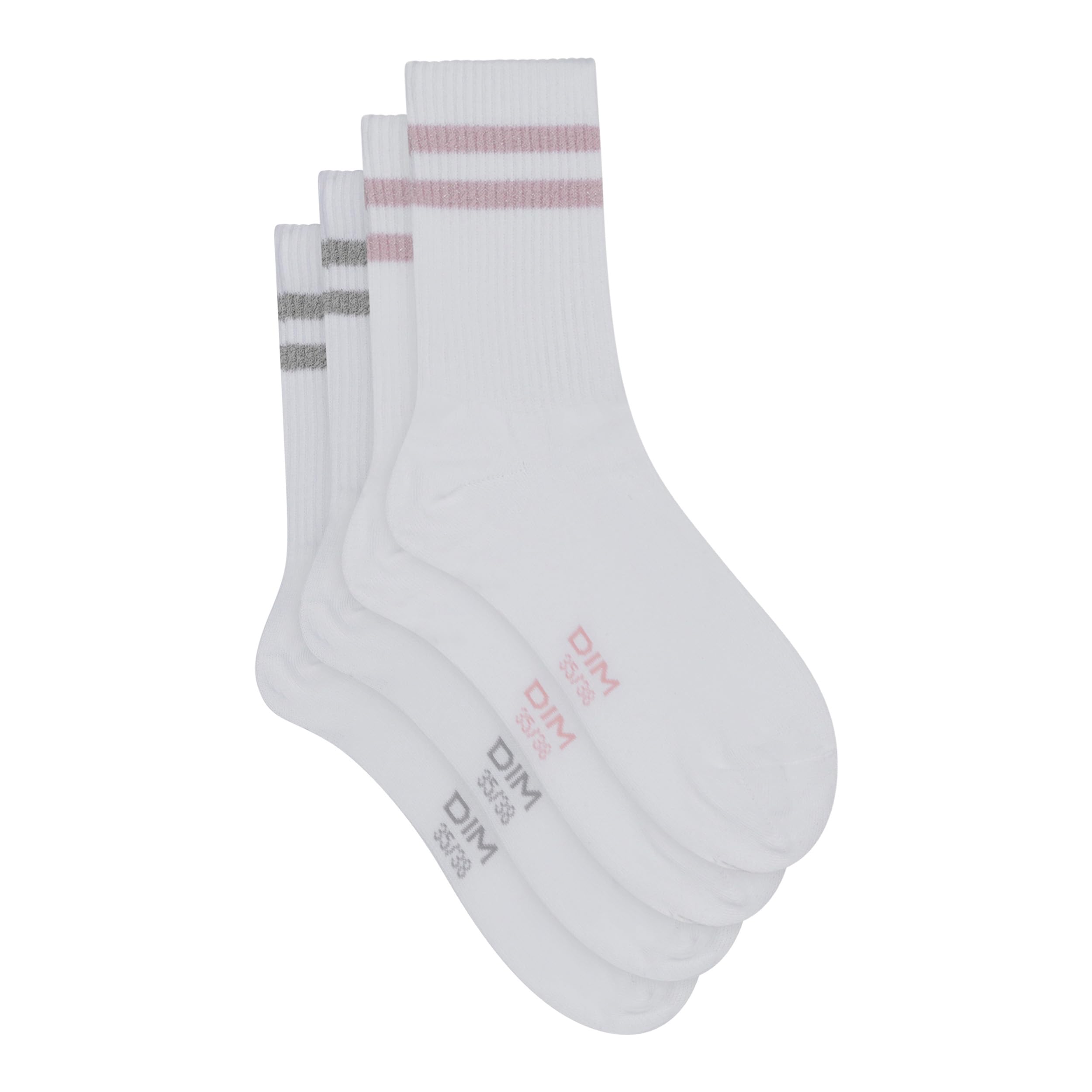 DIM Casual Glam calzini donna x2 35-38 argento blu lurex