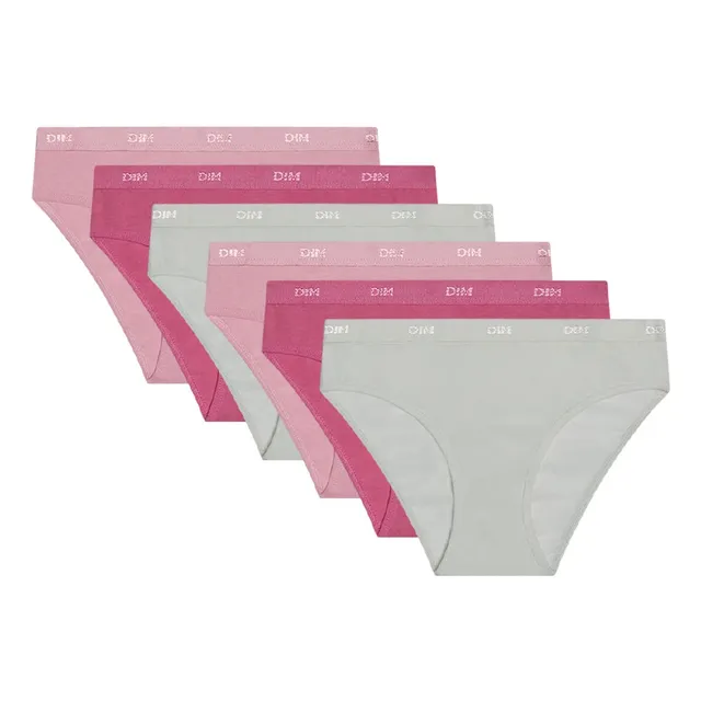 DIM Les Pockets slip bambina cotone pacco 6 colorati