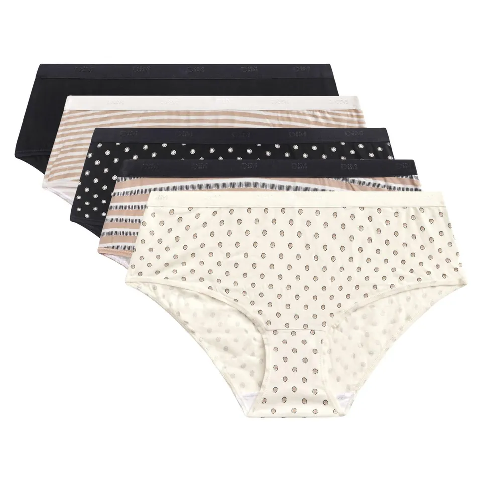 DIM Les Pockets culotte donna x5 cotone nero S