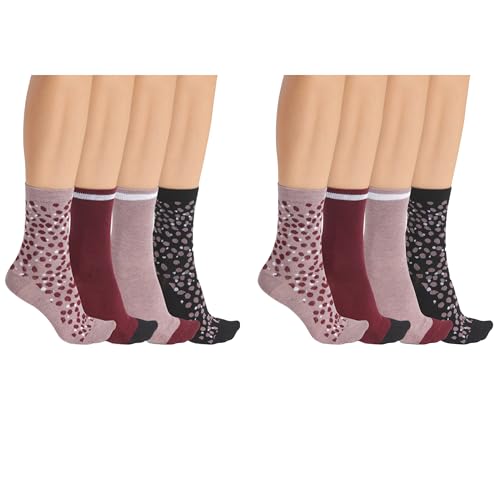 DIM Ecodim Style Coton Calzini Donna x8 Marrone Nero Rosso