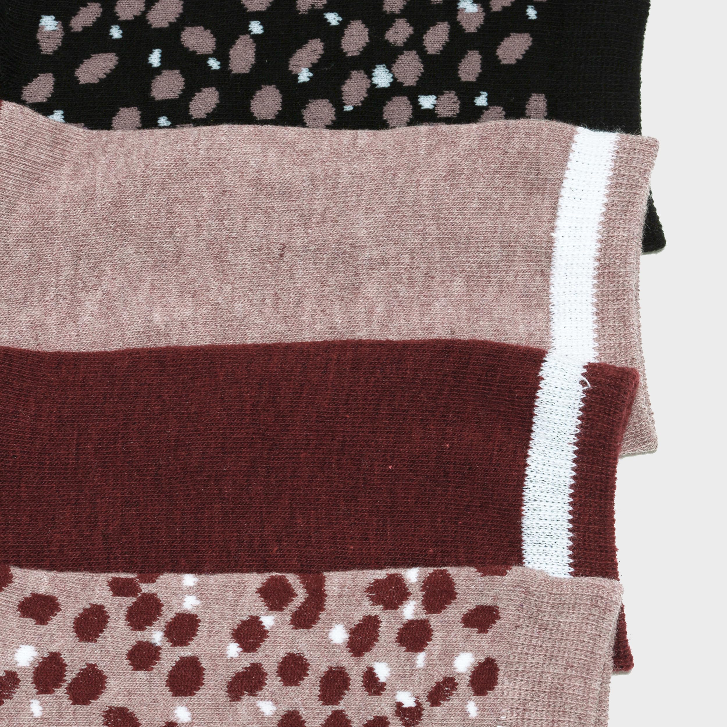 DIM Ecodim Style Coton Calzini Donna x8 Marrone Nero Rosso