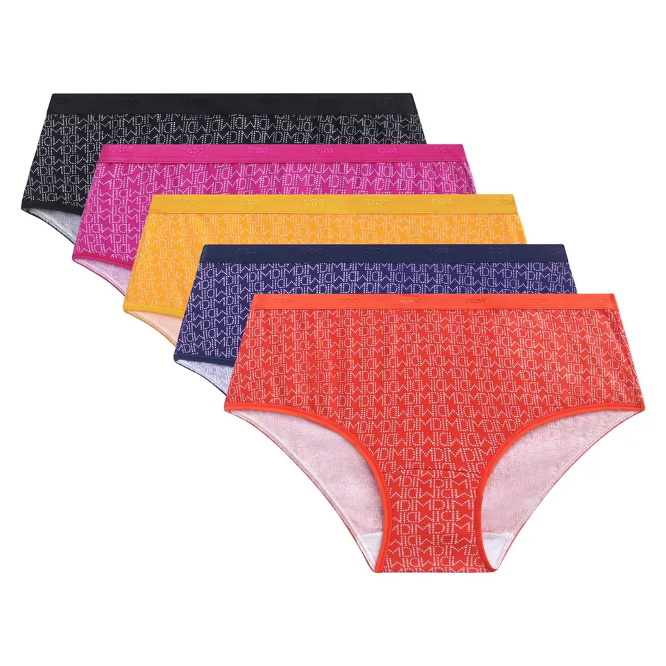 DIM slip donna 5 pezzi cotone stretch multicolore
