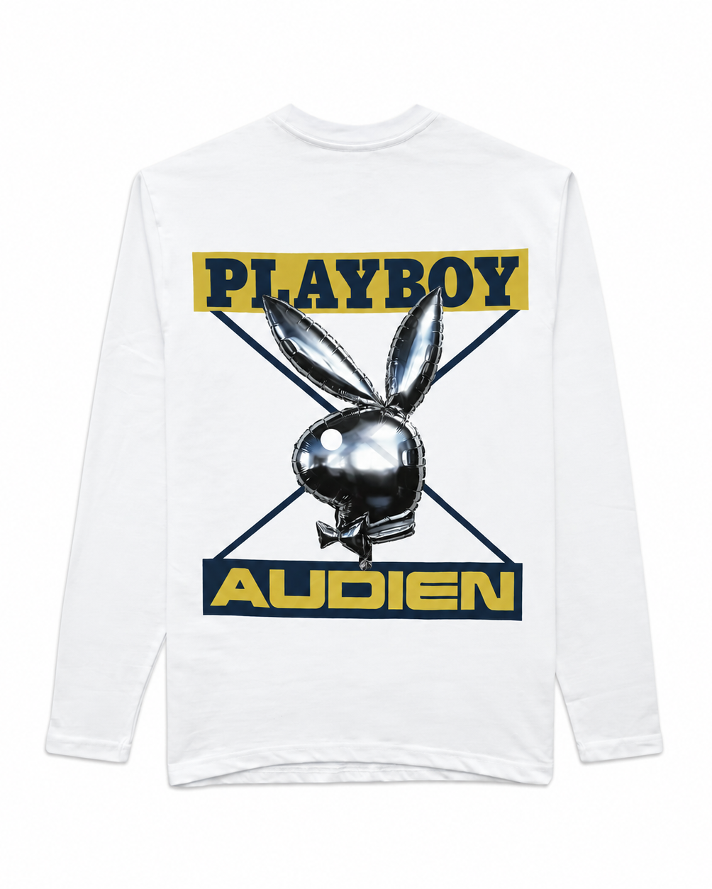 Playboy Audien Metallic Bunny maglia bianca manica lunga