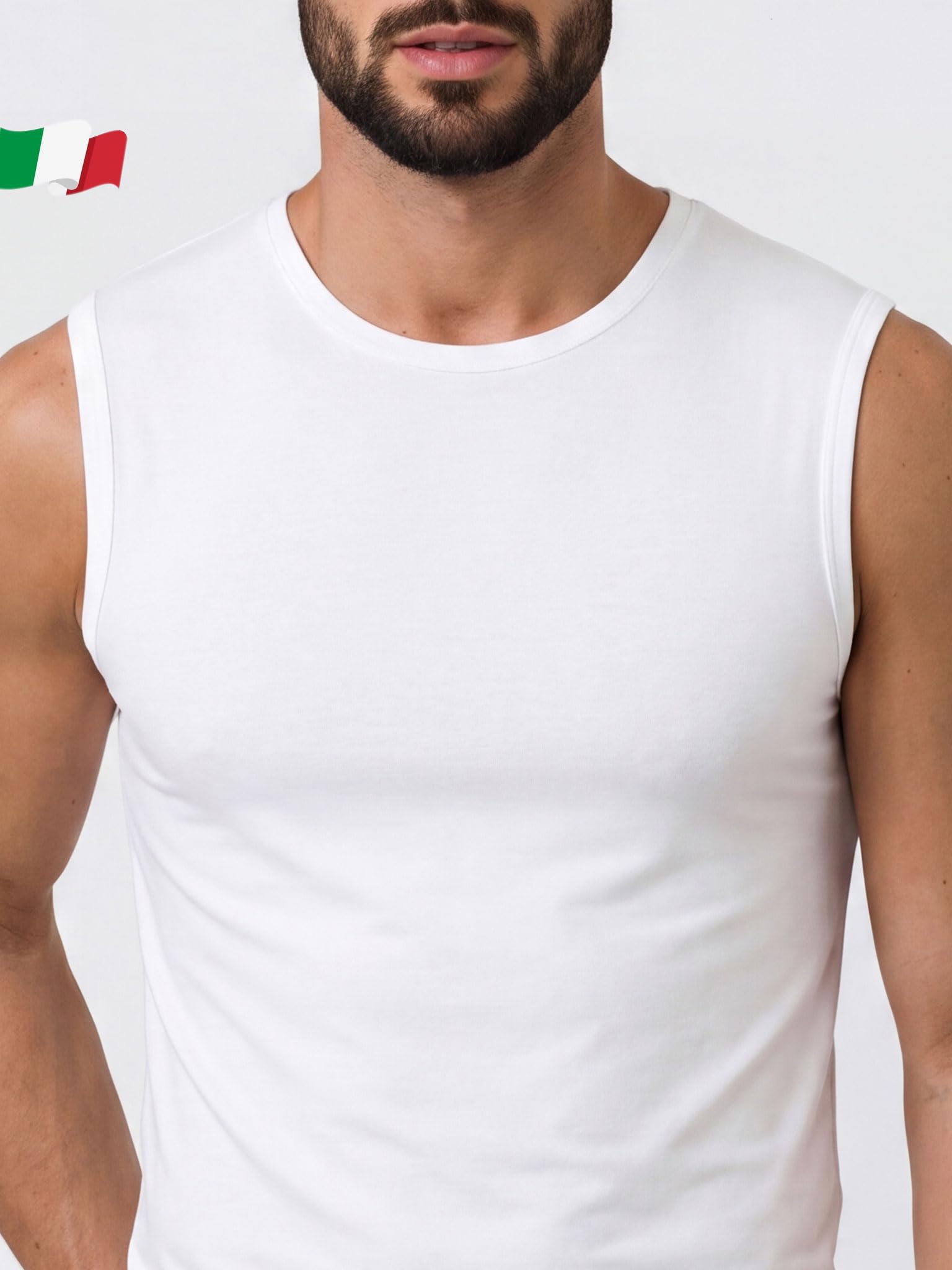 Egi 988 canotta uomo cotone spalla larga girocollo