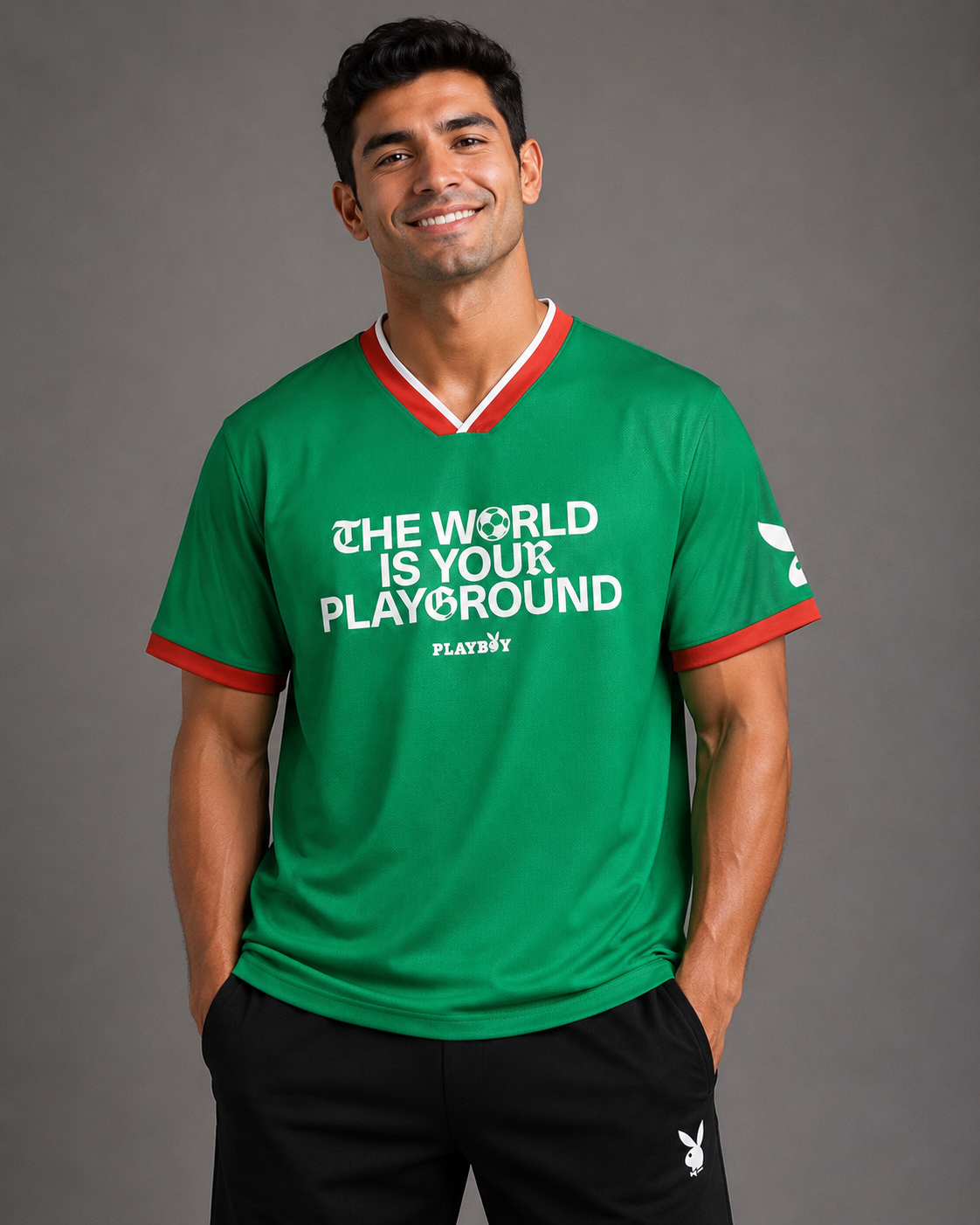 Playboy maglia calcio unisex bianca poliestere play