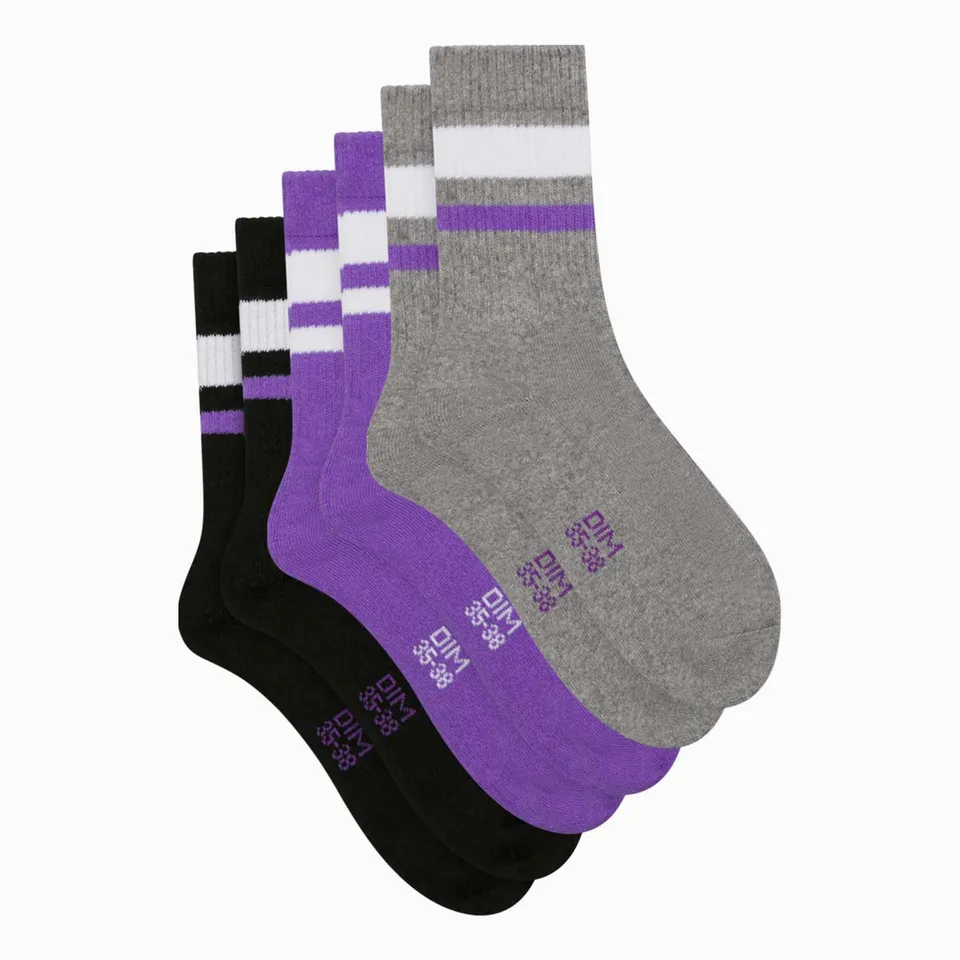 DIM Ecodim calzini sportivi donna 35-38 pacco da 3 traspiranti