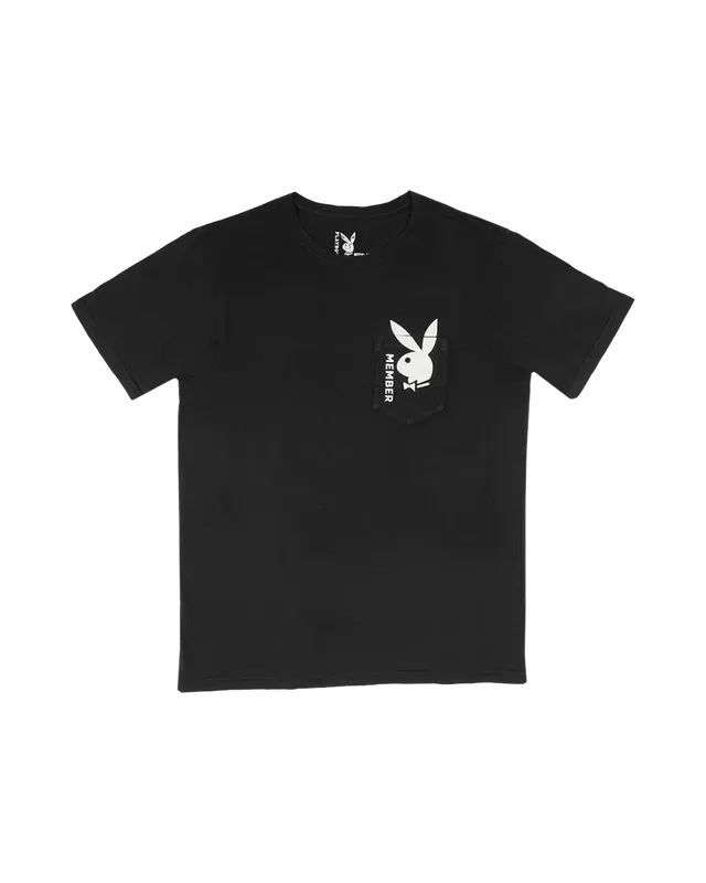 Playboy Bunny Member Pocket Tee t-shirt nera M in cotone