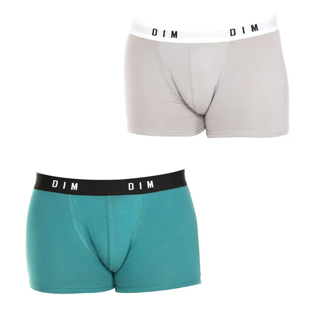 DIM Originals X2 boxer uomo L x2 verde cotone elasticizzato