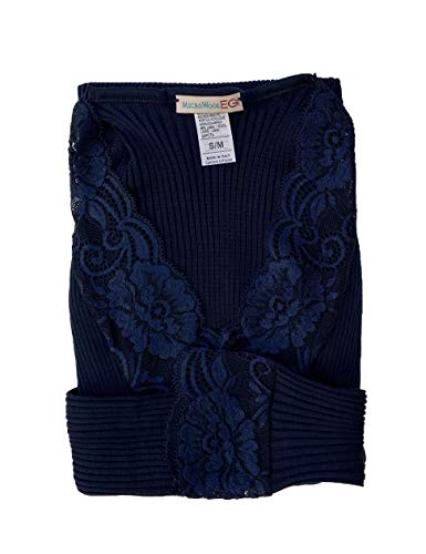 Egi Maglia Donna Micro Lana Blu S/M Manica Lunga V