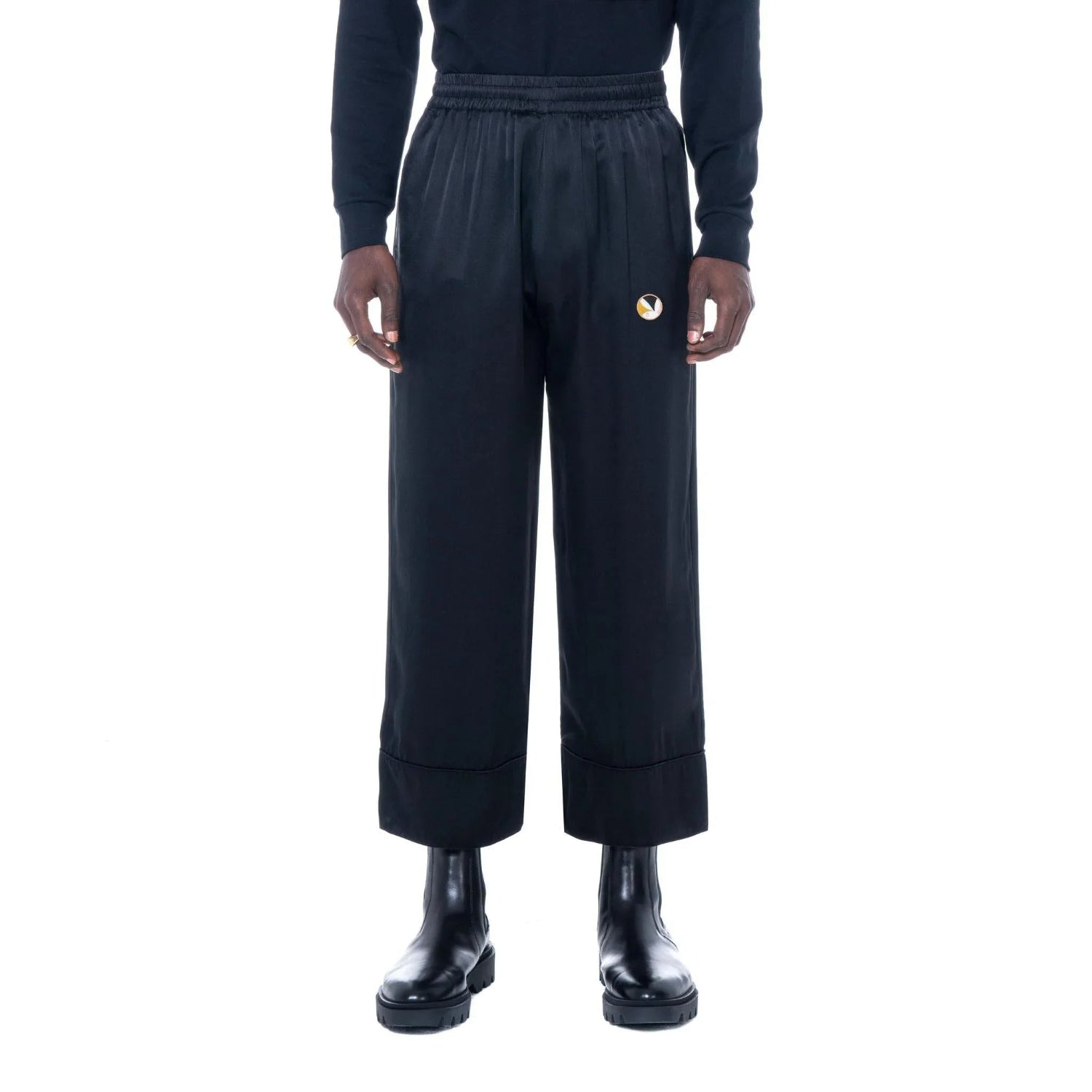 Playboy Silk Lounge pantaloni seta neri 100% gelso