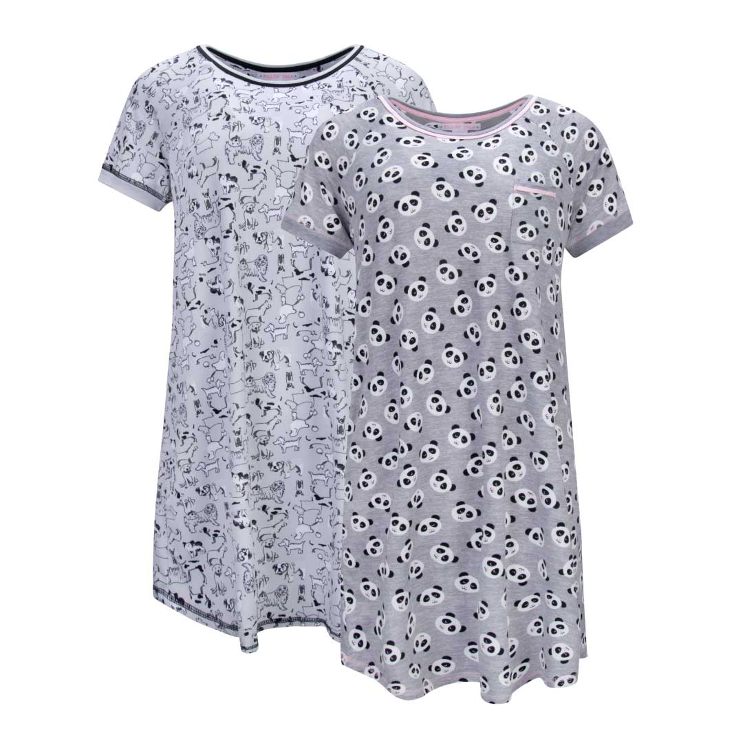 René Rofé Sleep Shirt Camicia Notte Leggera 2 Pezzi Fantasia