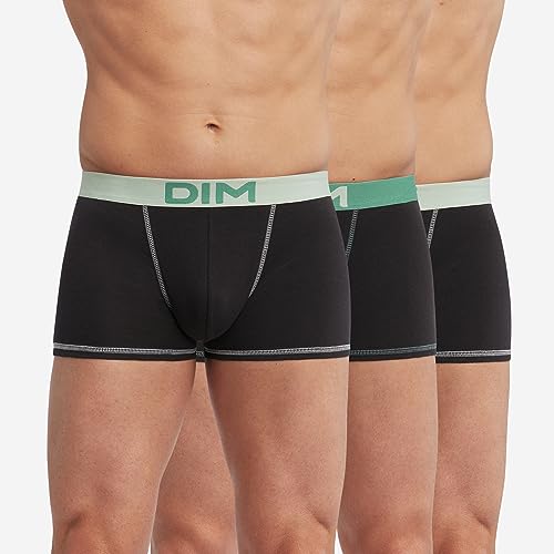 DIM Mix and Colors Boxer Uomo x3 Nero Verde cotone