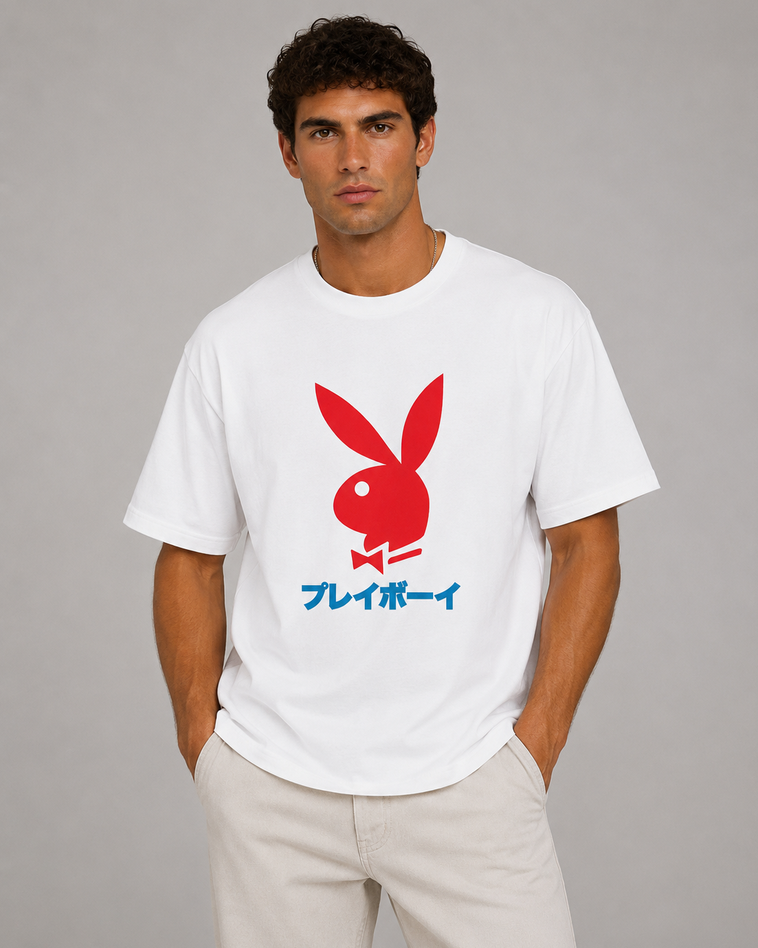 Playboy Japanese Rabbit Head t-shirt cotone nera unisex