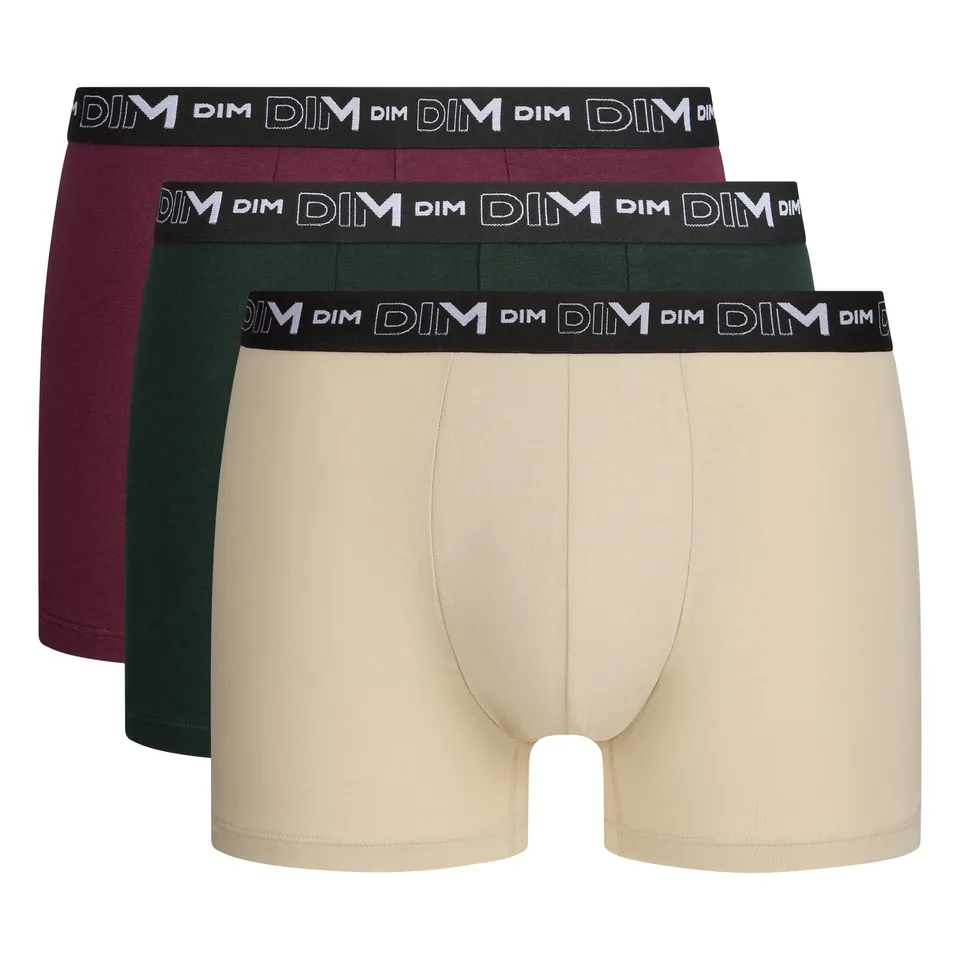 DIM Stretch Boxer Uomo x3 Fico Verde Ecru L