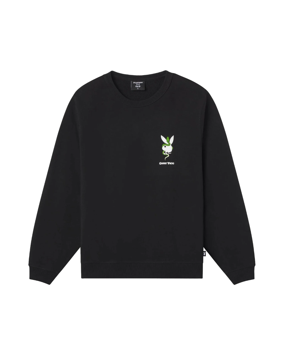 Playboy The Great Frog Crewneck felpa girocollo nera cotone