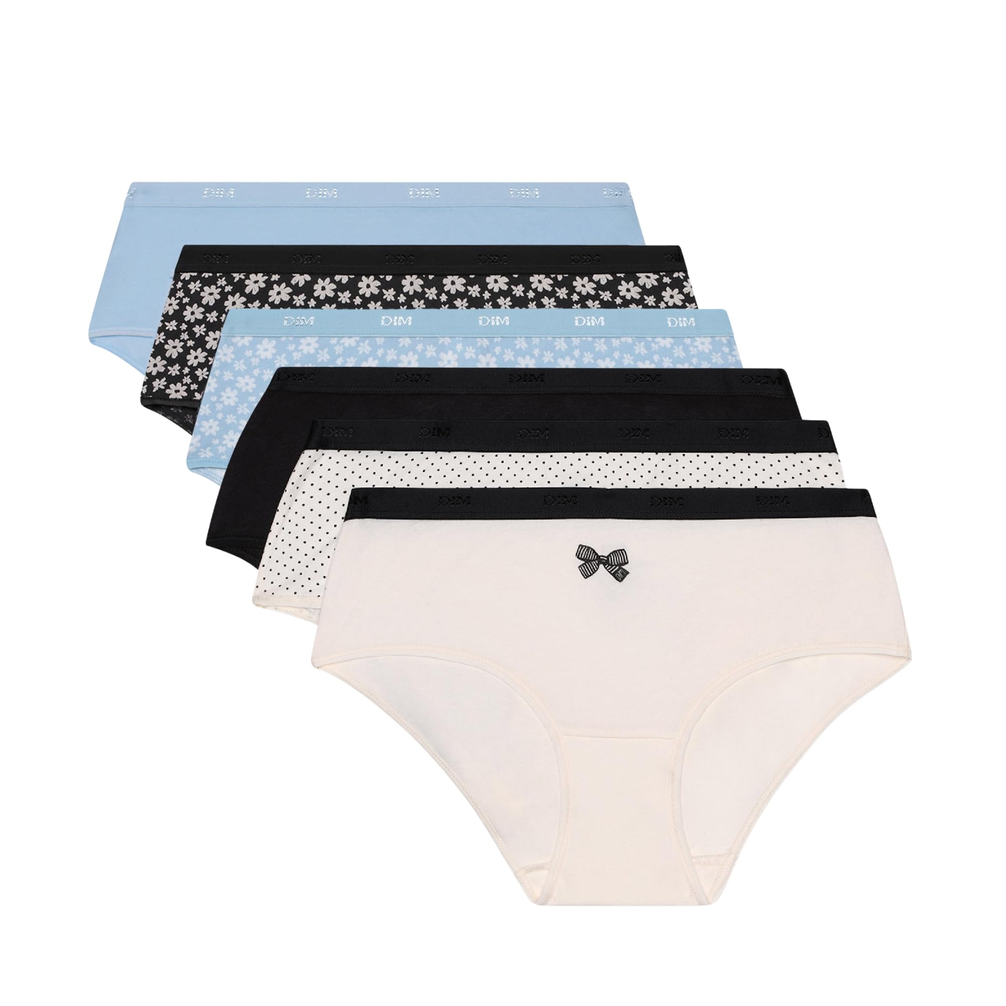 DIM Les Pockets Boxer Donna x6 L rosa nero cotone morbido
