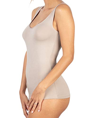 Egi Micromodal Canotta Donna XL Sabbia Spalla Larga