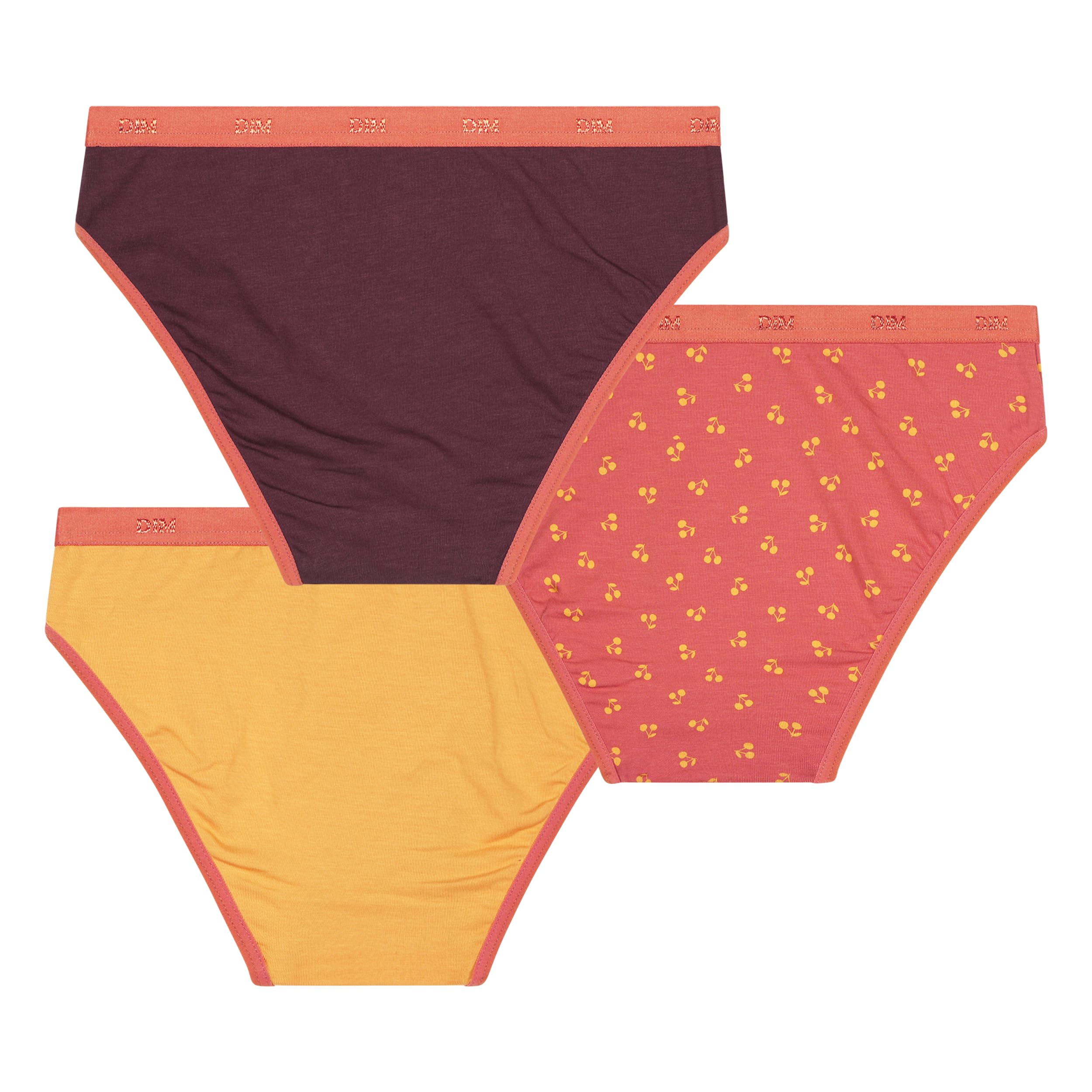 DIM Les Pockets Slip Bambina 10 Anni Marrone x3 Cotone