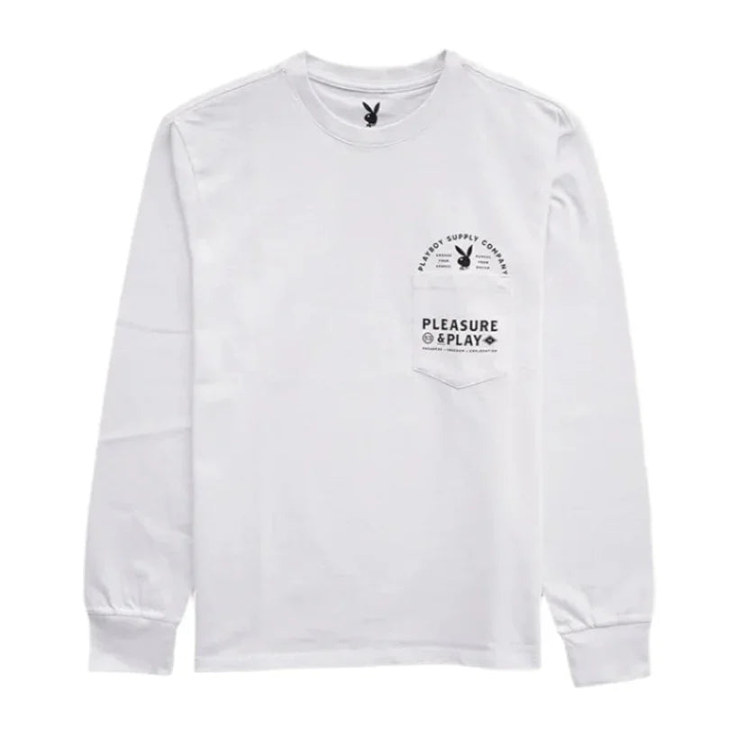 Playboy Play PB L/S Tee maglietta manica lunga cotone bianca